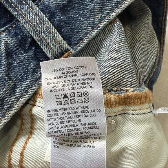 Lucky Brand Women's Blue and Cream Mom High Rise Denim Shorts Size 6/28 - Picture 12 of 12